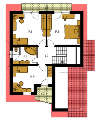 Grundriss des Obergeschosses - TREND 281